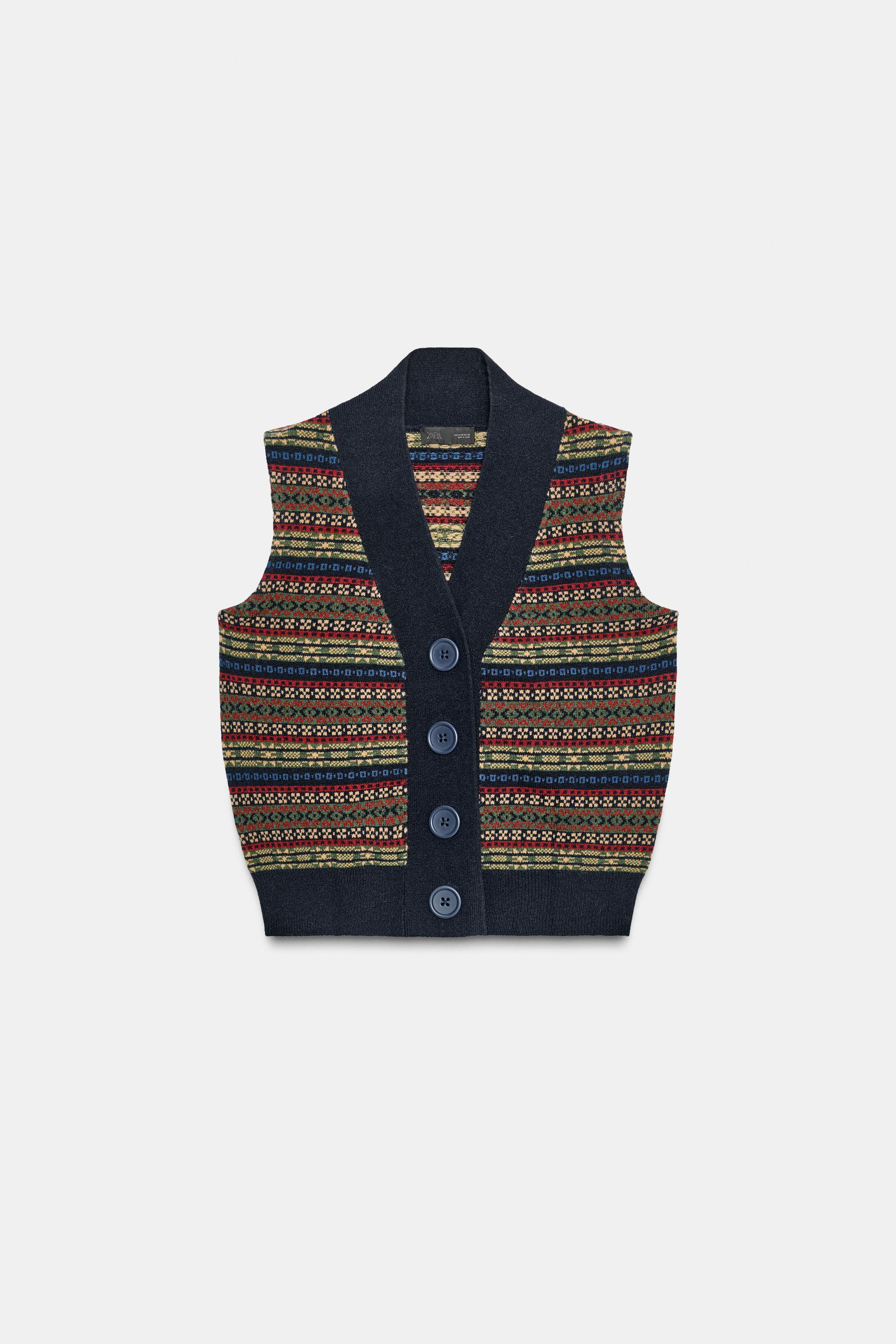 JACQUARD KNIT WOOL VEST